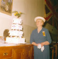 Mrs. Ruth Howes viewing 50th Anniversary Cake 