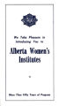 Alberta Women's Institute Information Pamphlet 